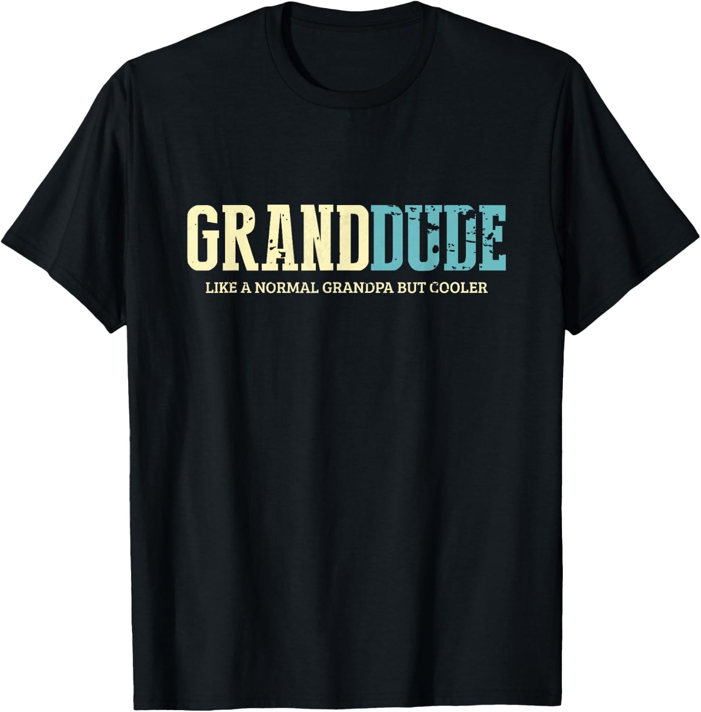 Grand-Dude Like Normal Grandpa But Cooler Retro T-Shirt - T-Shirt | Black