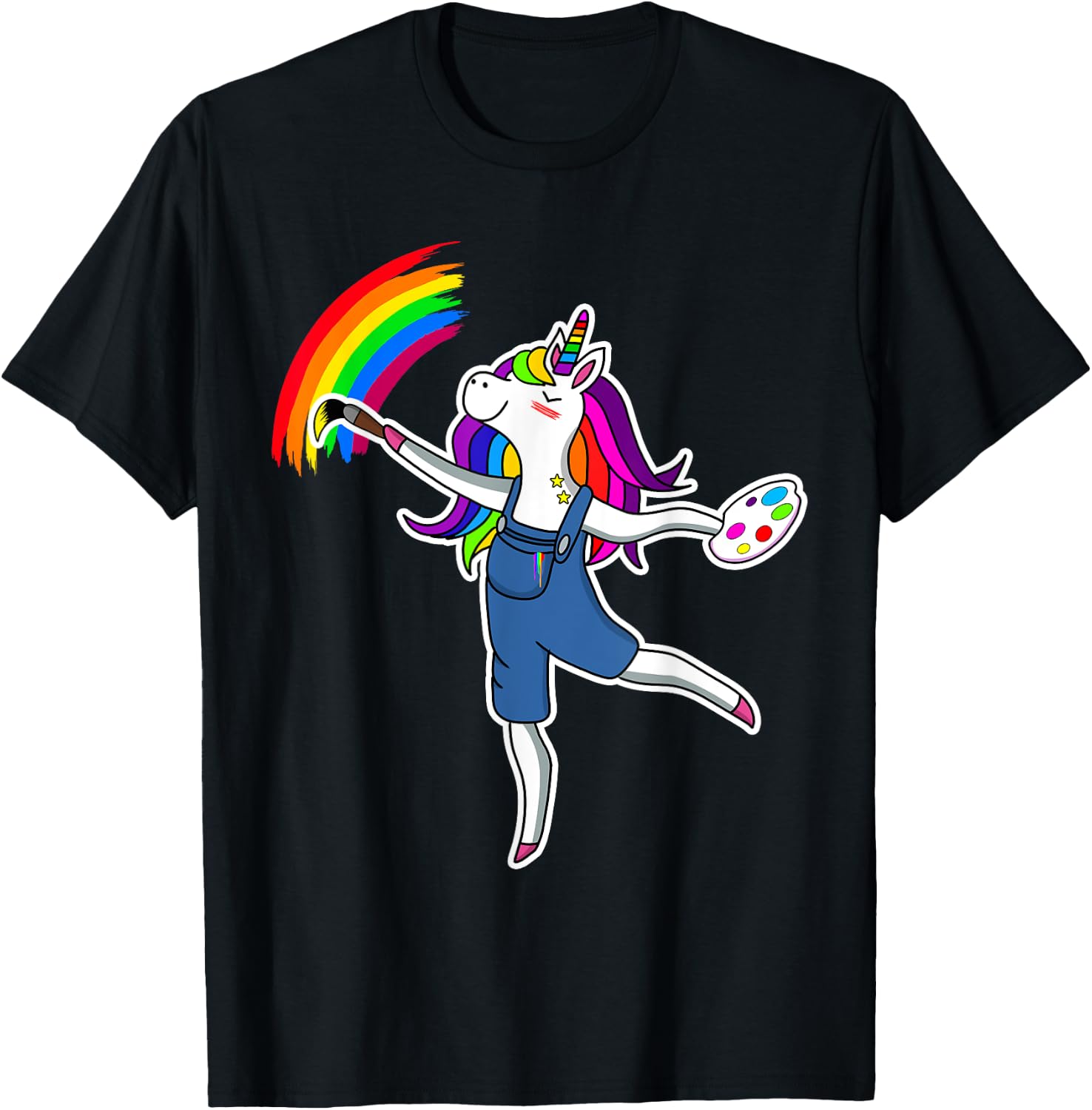 Magical Unicorn Painting Artist Rainbow Art Teacher Women T-Shirt - T-Shirt | Black