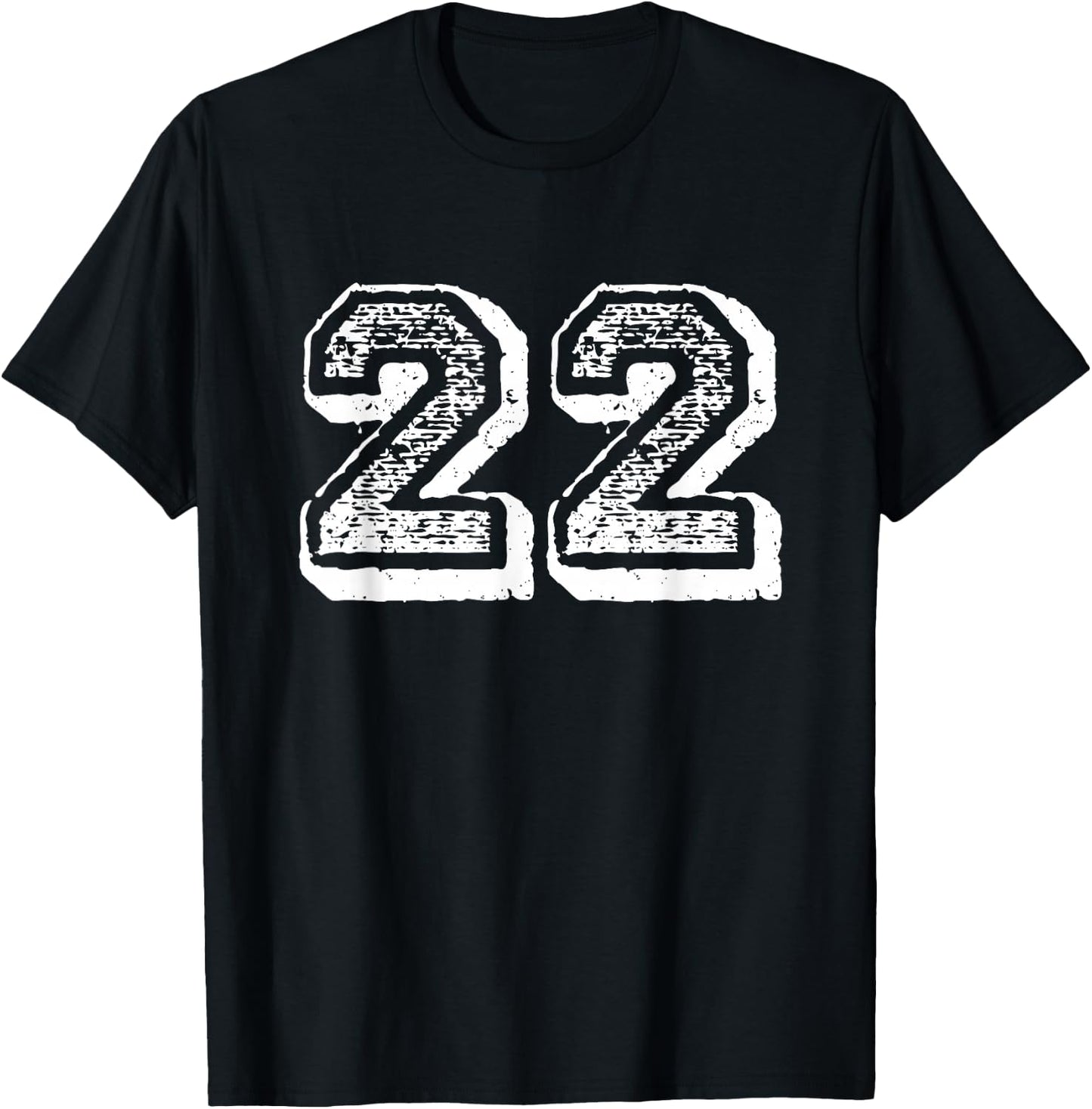 Number 22 Sports Jersey Player #22 Fan FRONT Print Vintage T-Shirt - T-Shirt | Black
