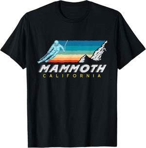 Mammoth California - USA Ski Resort 1980s Retro Shirt T-Shirt - T-Shirt | Black