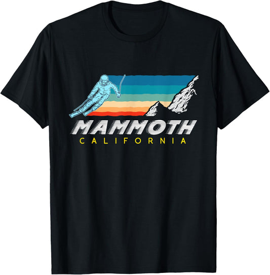 Mammoth California - USA Ski Resort 1980s Retro Shirt T-Shirt - T-Shirt | Black