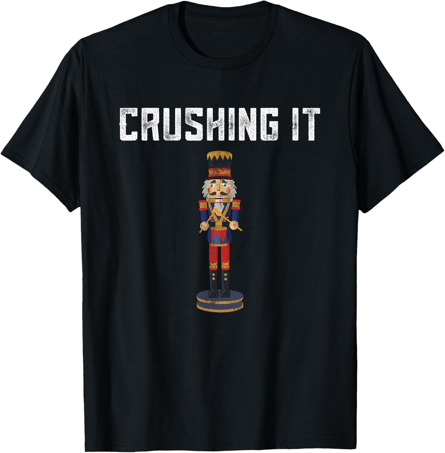Men's Black Cotton Polyester Blend Modern Cartoon , Small, Short Sleeve, , Classic Fit, Christmas, Celebration, Casual, Winter T-Shirt - T-Shirt | Black