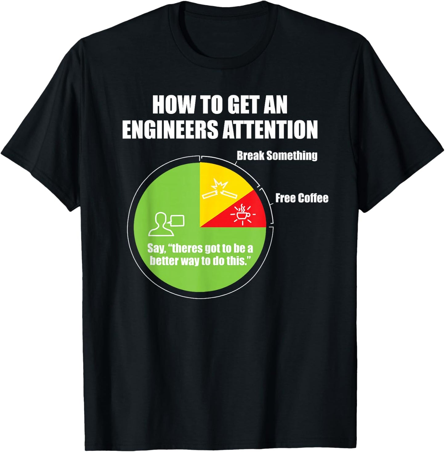 How To Get An Engineers Attention: Engineering Funny T-Shirt - T-Shirt | Black