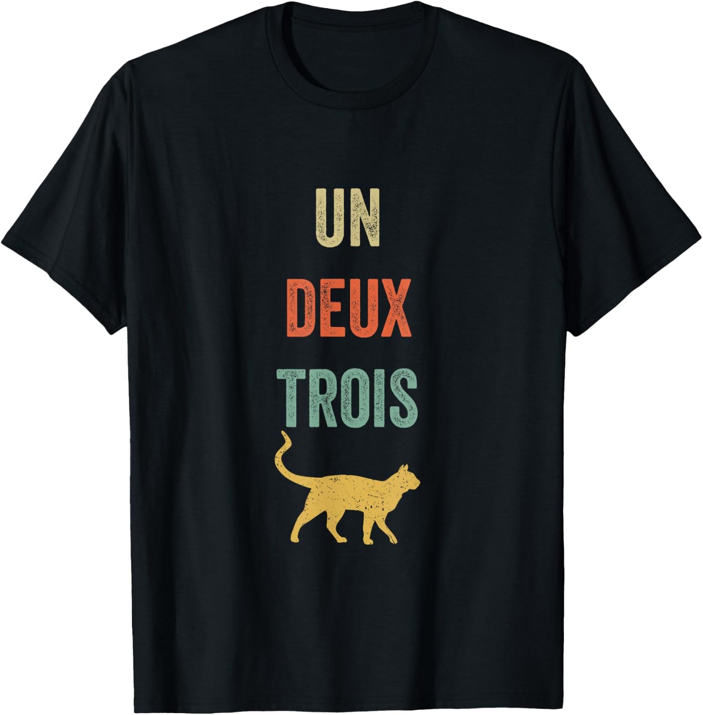 Un Deux Trois Vintage French Word Game T-Shirt - T-Shirt | Black