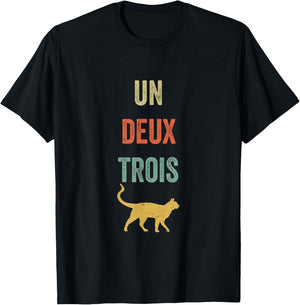 Un Deux Trois Vintage French Word Game T-Shirt - T-Shirt | Black
