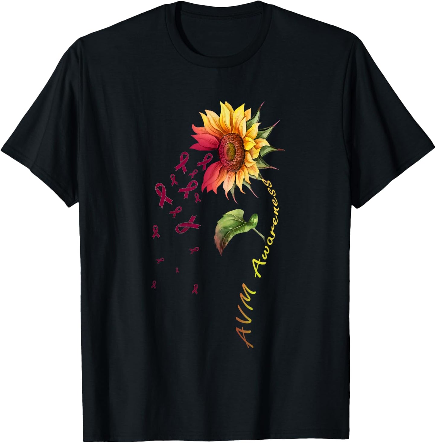 AVM Awareness Sunflower Shirt T-Shirt - T-Shirt | Black