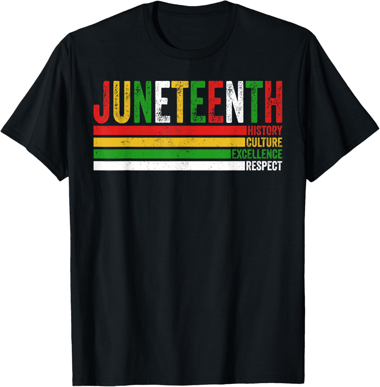 Juneteenth 1865 Freedom History Culture Excellence Respect T-Shirt - T-Shirt | Black