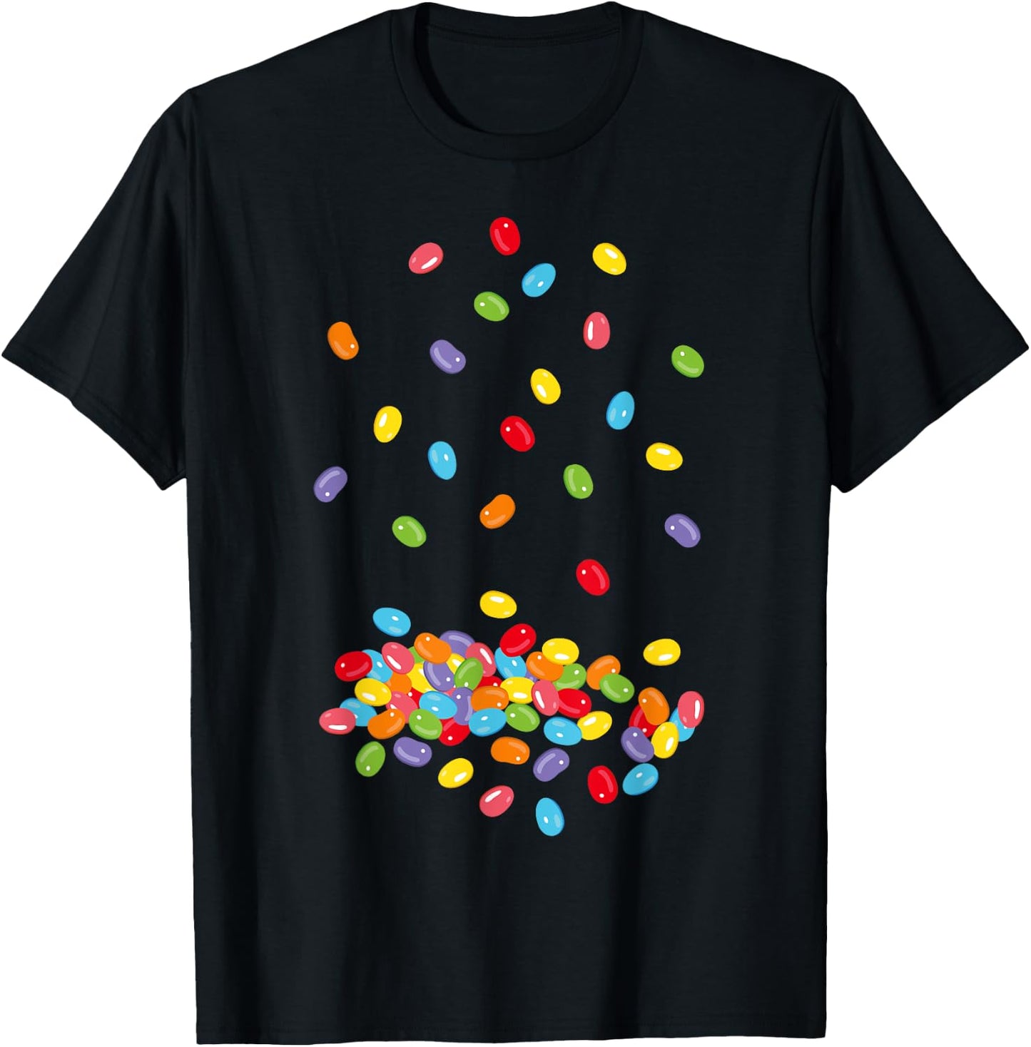 Jelly Beans Colourful Jelly Sweets Design T-Shirt - T-Shirt | Black