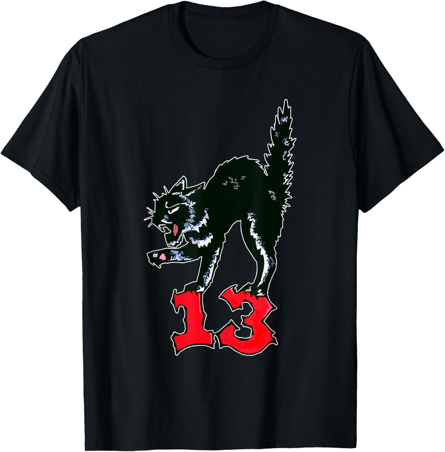 Lucky Black Cat No. 13 Pitch Bird T-Shirt - T-Shirt | Black