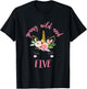 Kids Young Wild and Five, Unicorn 5th Birthday Shirt T-Shirt - T-Shirt | Black