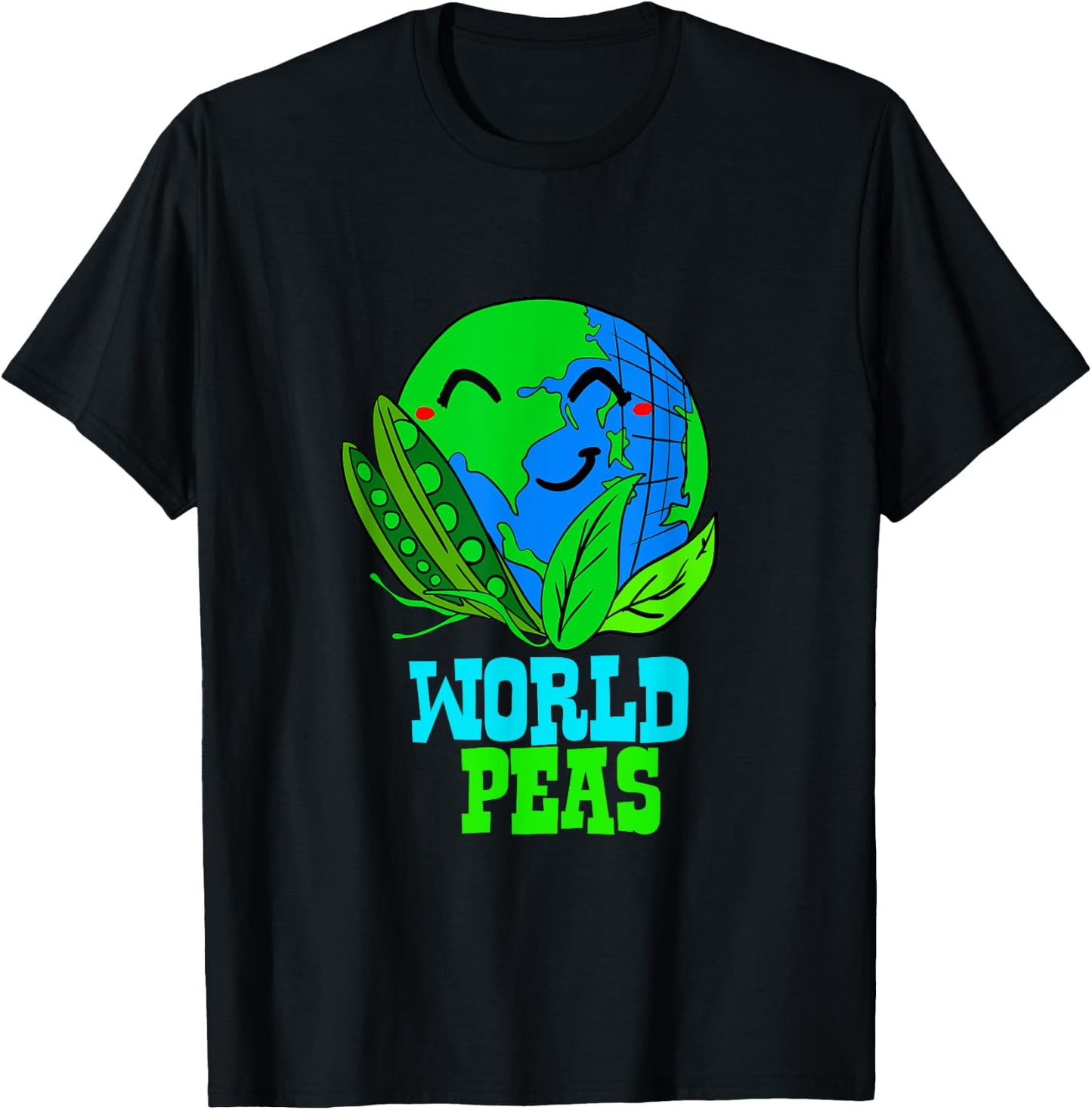 World Peas - Funny World Peace Pun T-Shirt - T-Shirt | Black