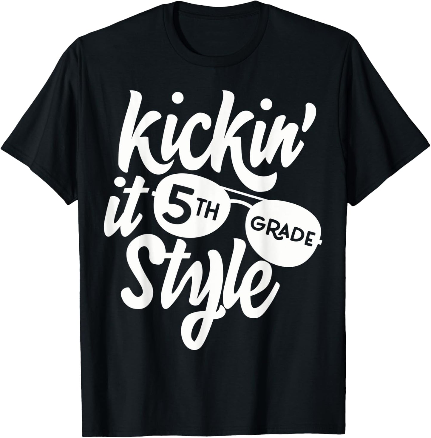 Kickin it 5th Grade Style Shirt Kids Back to School Teacher T-Shirt - T-Shirt | Black