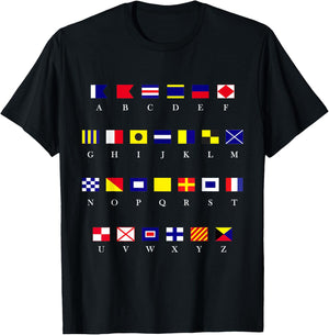 Nautical signal flag alphabet T-Shirt - T-Shirt | Black