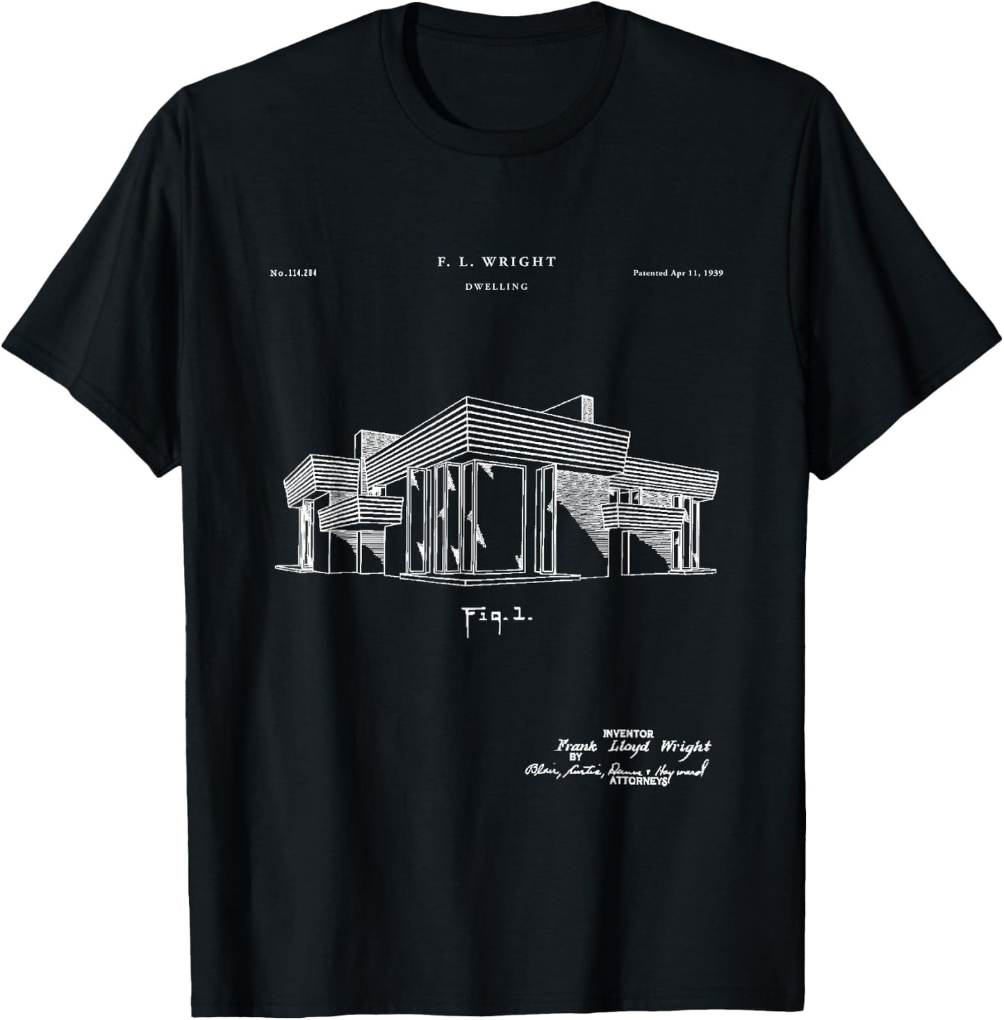 Frank Lloyd Patent - unique T-Shirt - T-Shirt | Black