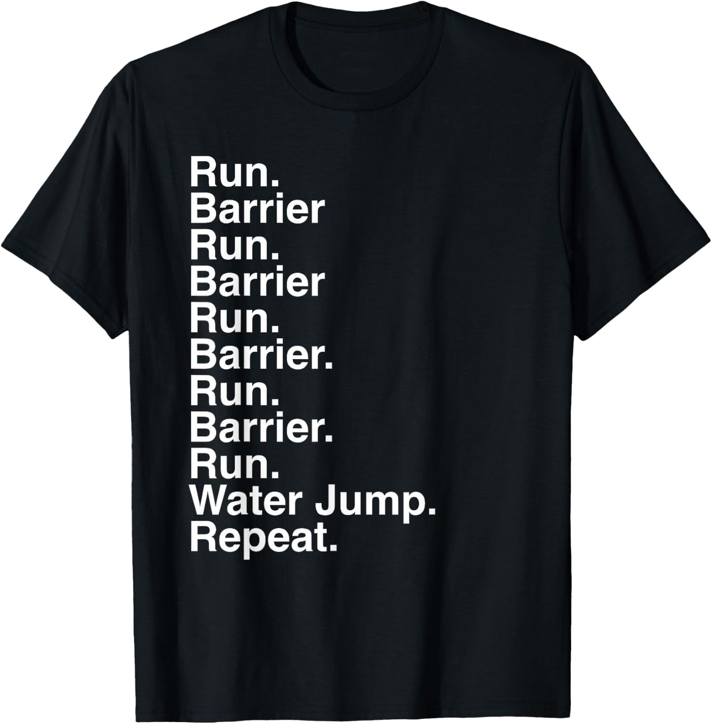 Steeplechase Track and Field Run Barrier Water Jump T-Shirt - T-Shirt | Black