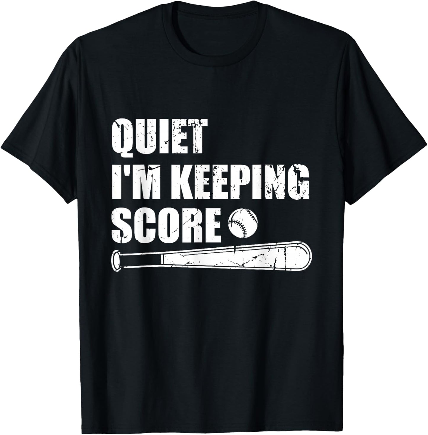 Quiet I'm Keeping Score Keeper Softball Player T-Shirt - T-Shirt | Black
