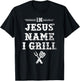 In Jesus' Name I Grill, Christian Grilling Graphic T Shirt T-Shirt - T-Shirt | Black
