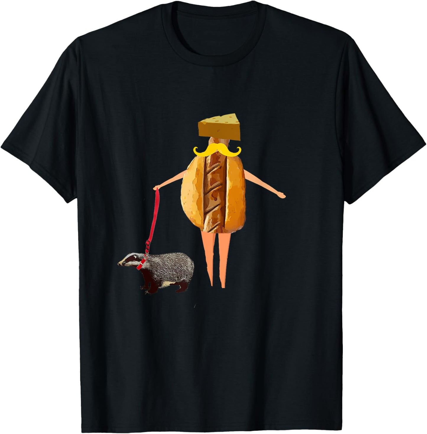 Wisconsin Fan, Brat, Cheese, Badger Pet Funny Shirt T-Shirt - T-Shirt | Black