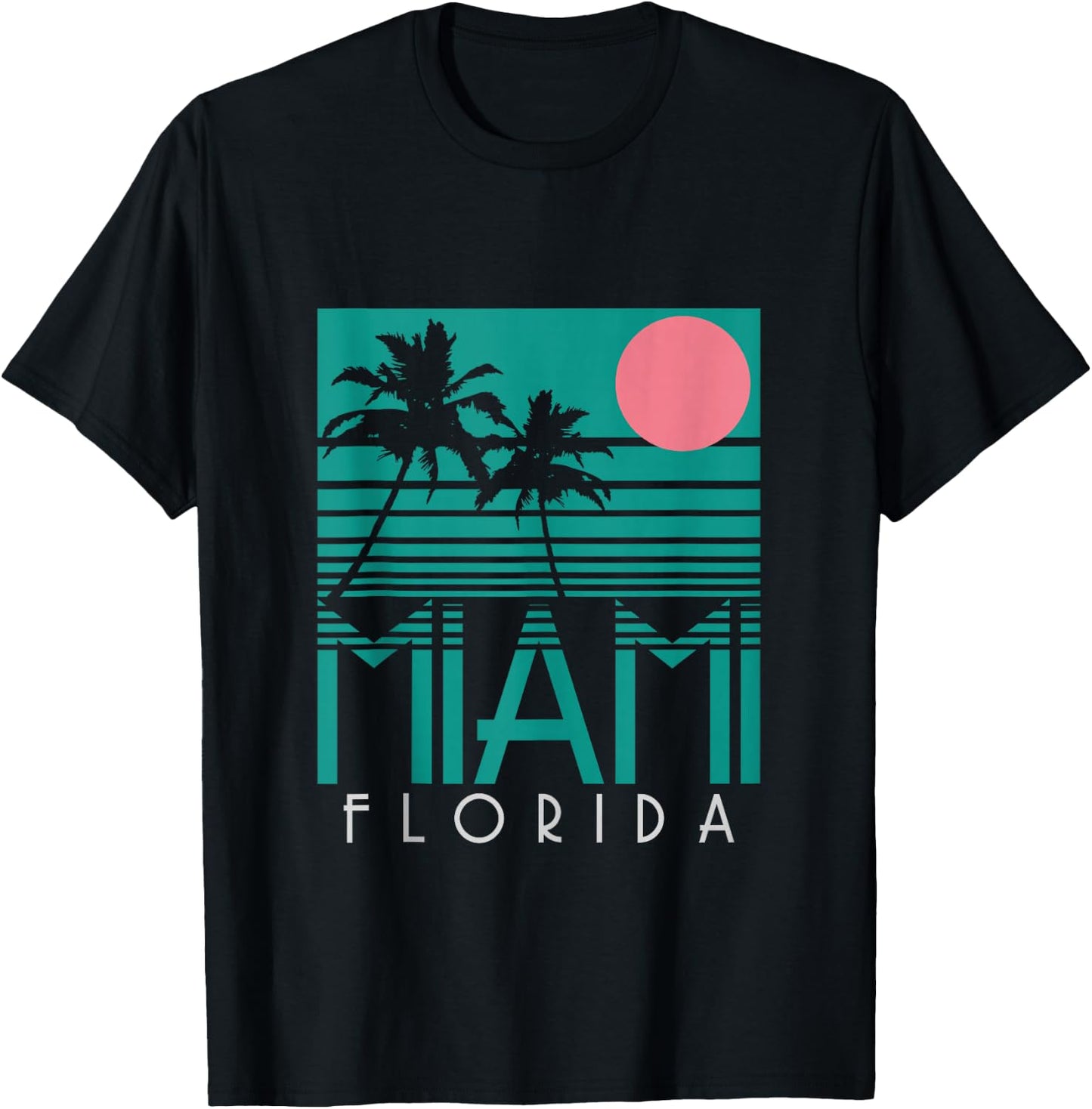 Miami Shirt Vintage Florida America USA Souvenir Surfer T-Shirt - T-Shirt | Black