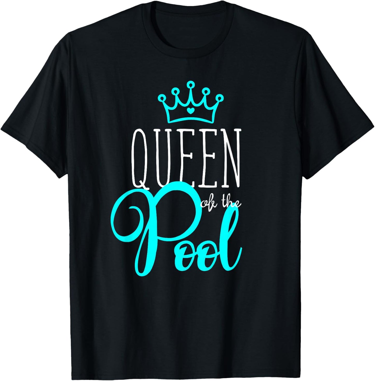 Swimmer T Shirt Queen of the Pool Swimming Quote Girl Woman T-Shirt - T-Shirt | Black