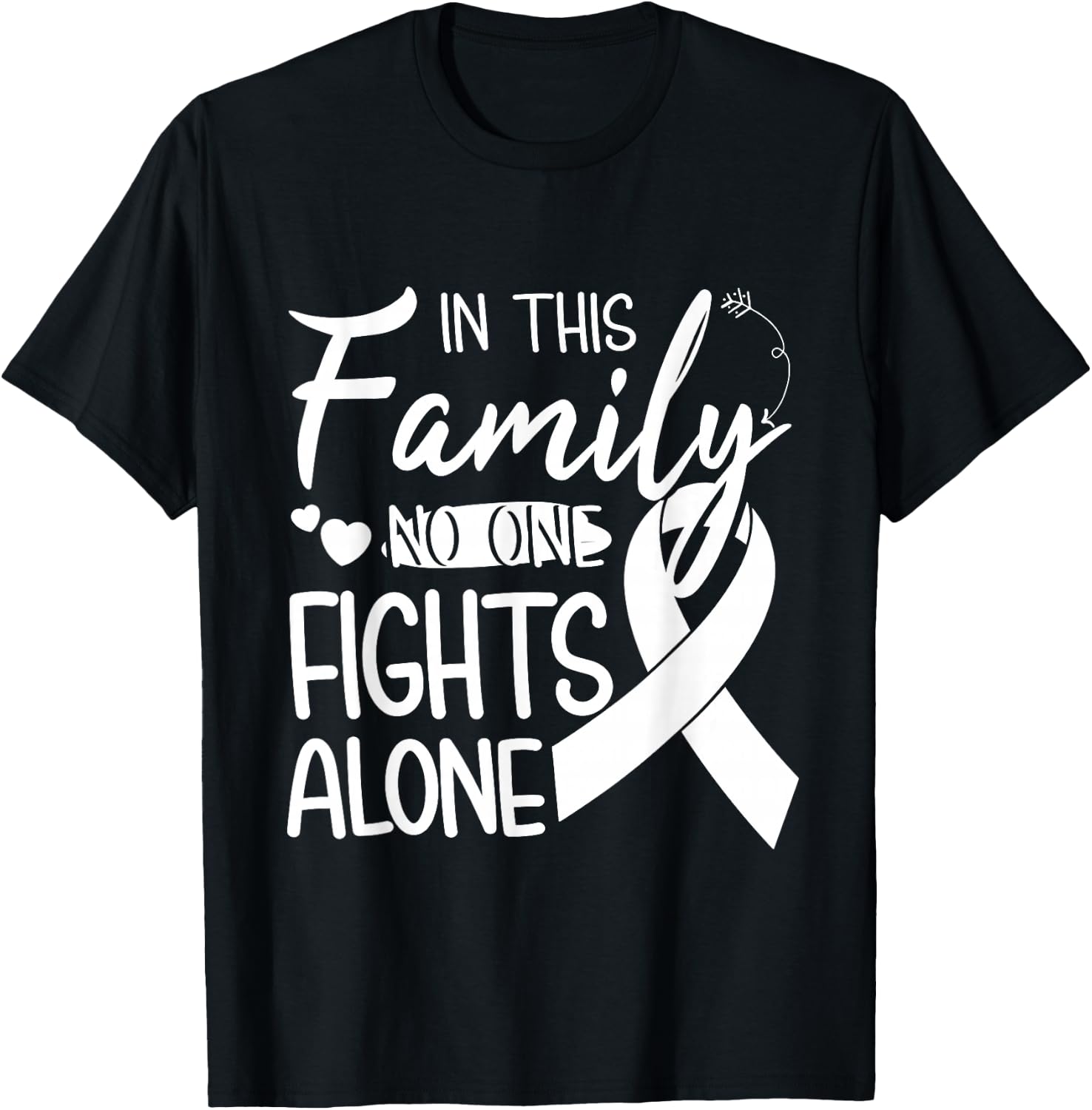 In this family no one fights alone Lung Cancer T-Shirt - T-Shirt | Black