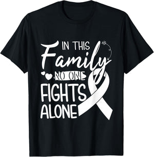 In this family no one fights alone Lung Cancer T-Shirt - T-Shirt | Black