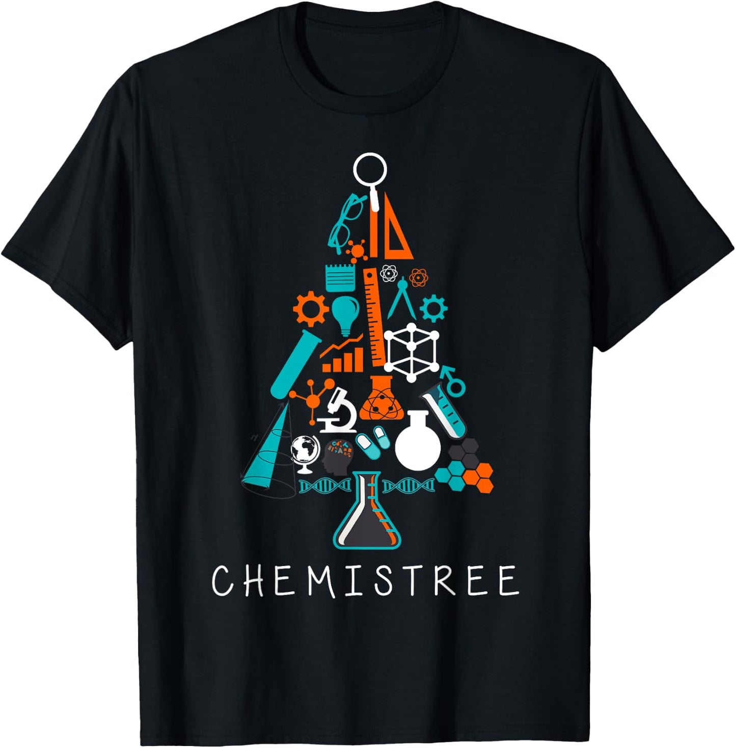 Oh Chemistree Funny Science Christmas Tree Labratory Costume T-Shirt - T-Shirt | Black