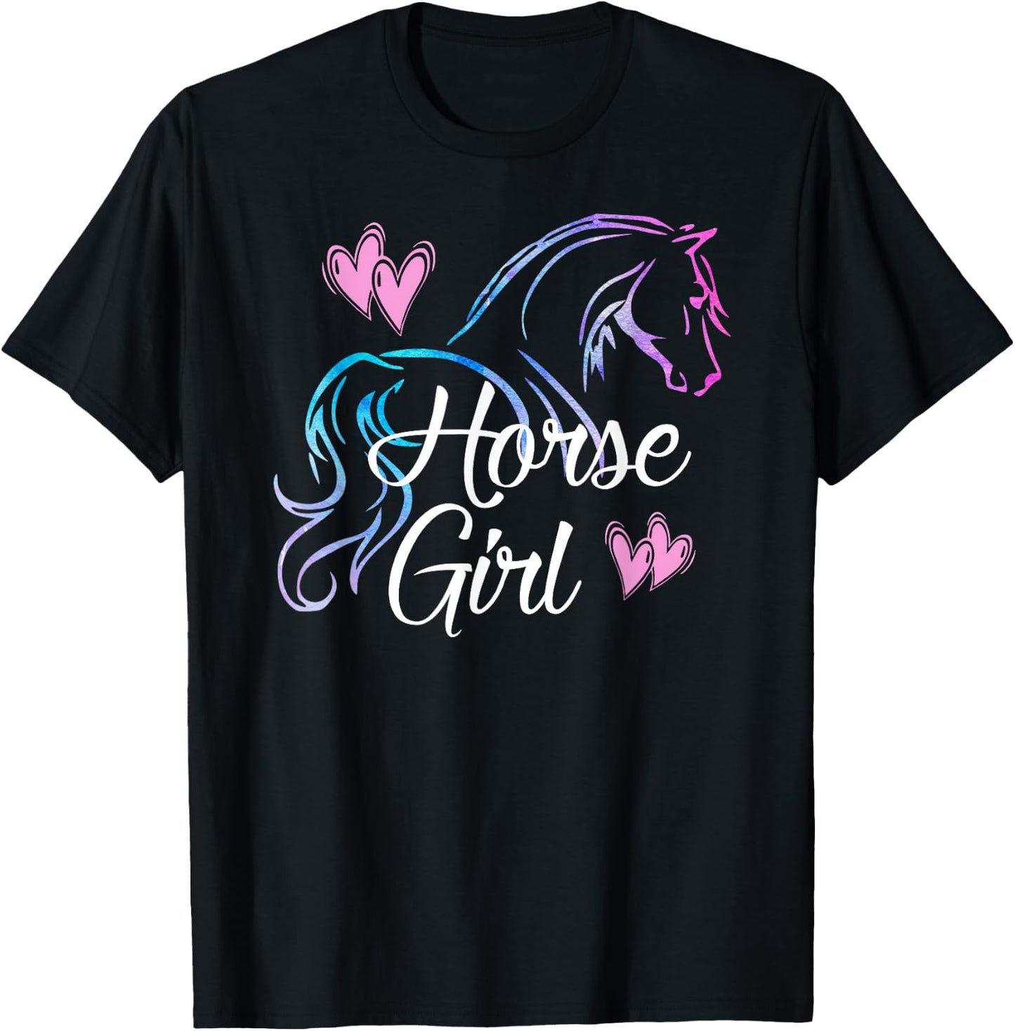 HORSE GIRL Love Horses Riding Rider Kids Women Gift T-Shirt - T-Shirt | Black