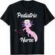 Pediatric Nurse Axolotl Funny Mexican Salamander Nursing T-Shirt - T-Shirt | Black