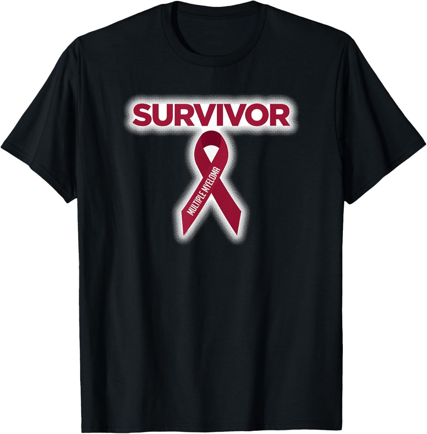 Multiple Myeloma Survivor with Awareness Ribbon T-Shirt - T-Shirt | Black