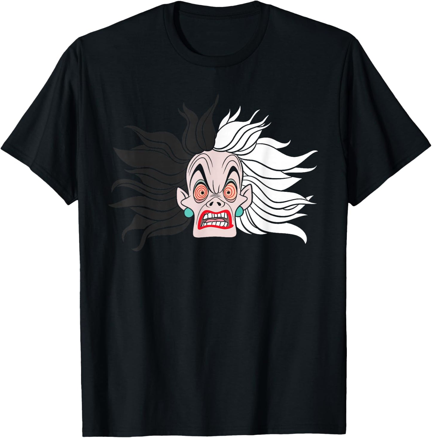 Disney Villains Crazy Cruella De Vil T-Shirt - T-Shirt | Black