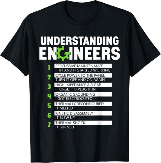 Understanding Engineers Men Funny Engineering Engineer T-Shirt - T-Shirt | Black