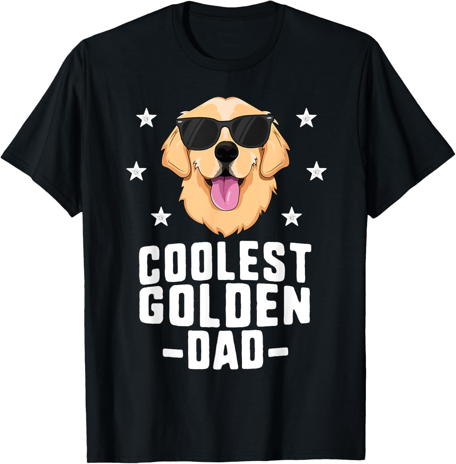Coolest Golden Dad Retriever New Dog Owner T-Shirt - T-Shirt | Black
