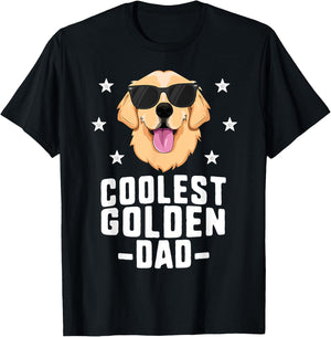 Coolest Golden Dad Retriever New Dog Owner T-Shirt - T-Shirt | Black