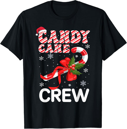 Candy Cane Crew Funny Christmas Candy T-Shirt - T-Shirt | Black
