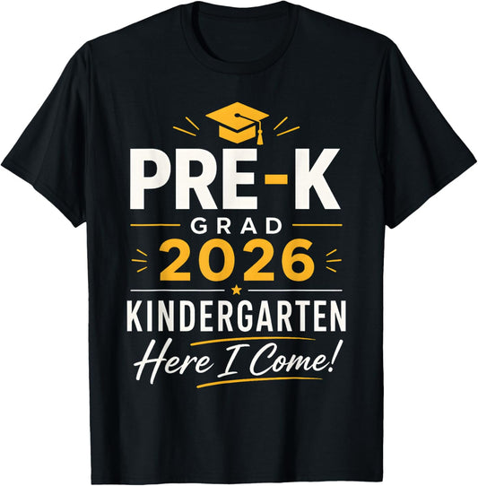 Pre-K Graduation 2026 Preschool Graduate Kids Boys Girls T-Shirt - T-Shirt | Black