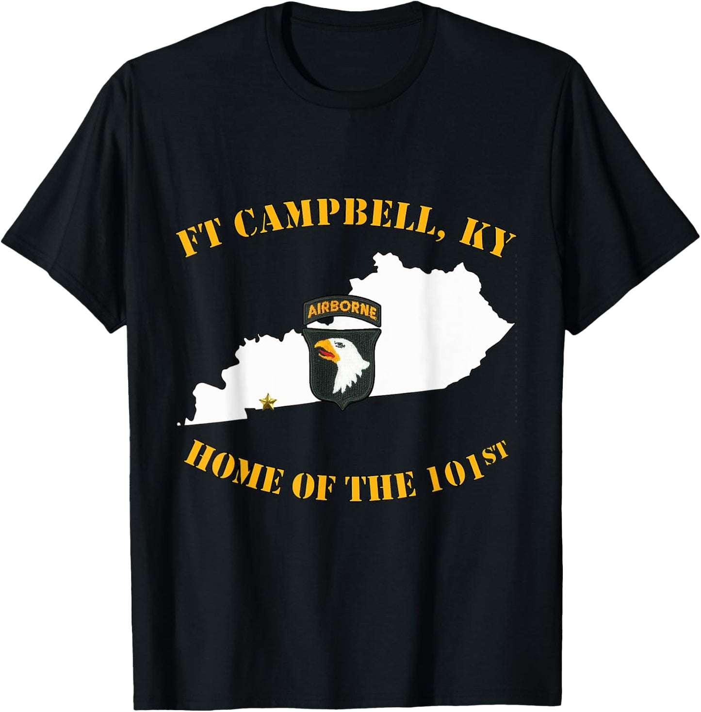 Fort Campbell Army Base-Mil. Post-Hopkinsville KY design T-Shirt - T-Shirt | Black