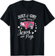 Just A Girl Who Loves Jesus And Pigs T Shirt Farmer Lover T-Shirt - T-Shirt | Black