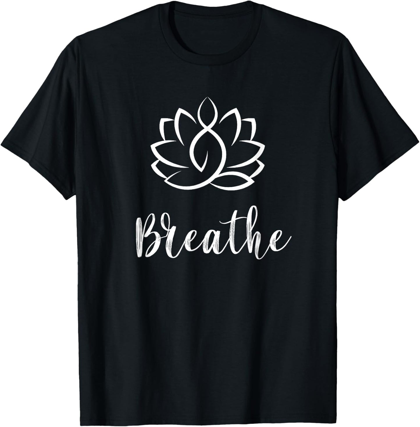 Breathe Buddha Lotus Flower Meditation Yoga T-Shirt - T-Shirt | Black