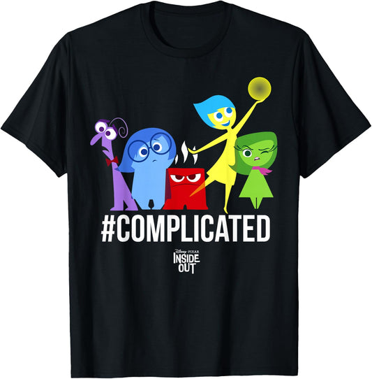 Disney Pixar Inside Out Complicated Emotions Group Shot T-Shirt - T-Shirt | Black