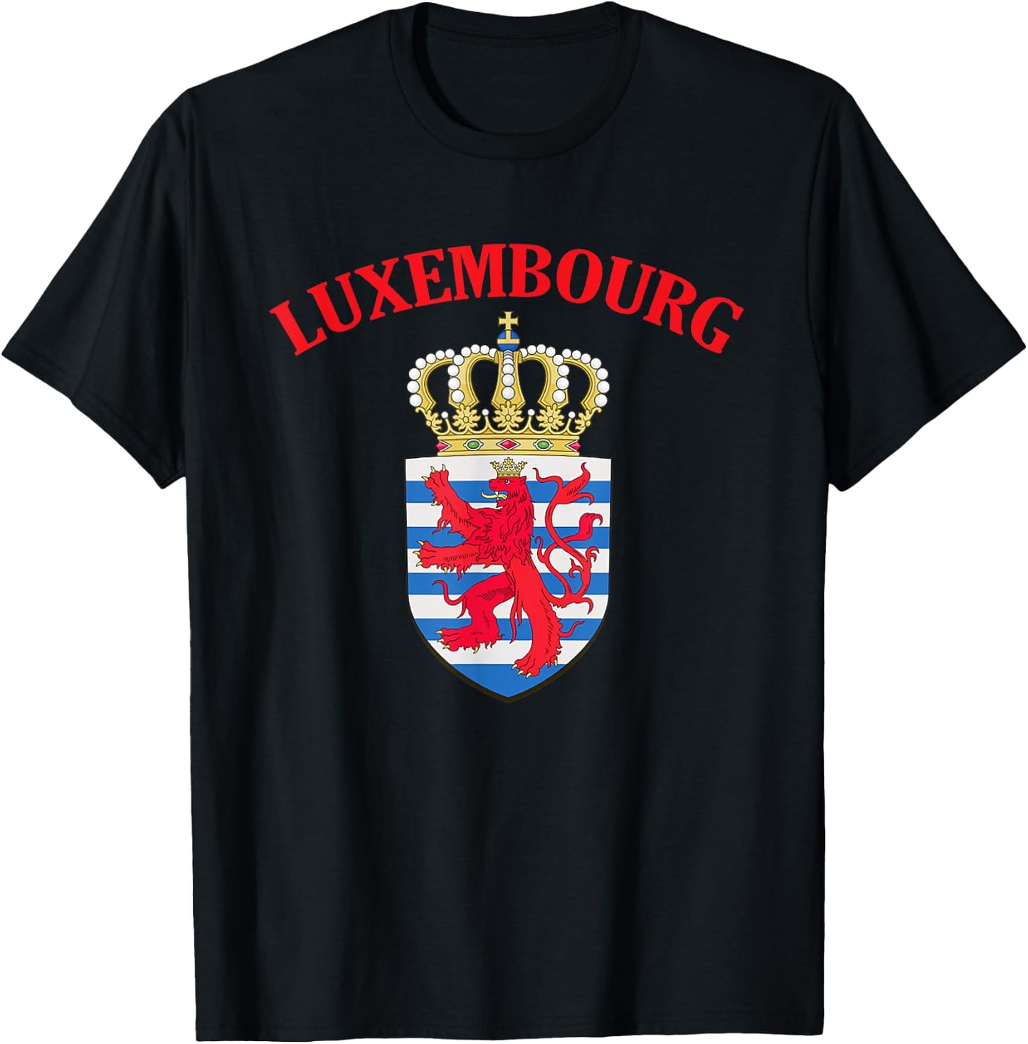 Luxembourg Coat of Arms National Emblem T-Shirt - T-Shirt | Black