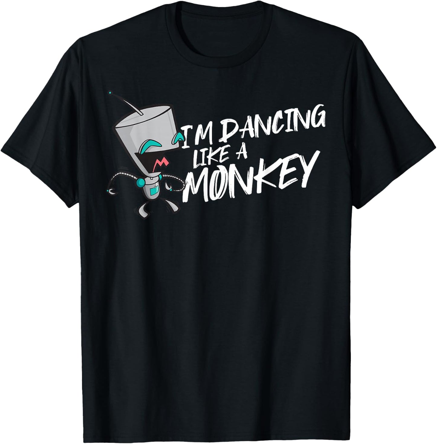 Invader Zim Gir I'm Dancing Like A Monkey Portrait T-Shirt - T-Shirt | Black