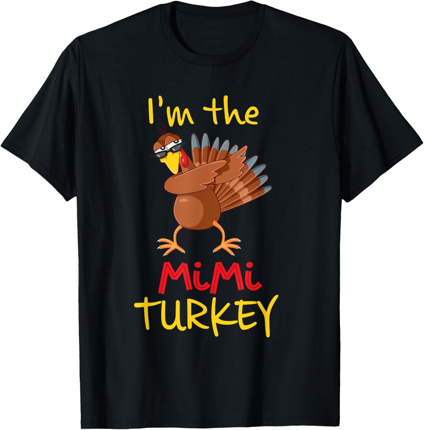 Funny Mimi Turkey Matching Family Group Thanksgiving Party T-Shirt - T-Shirt | Black
