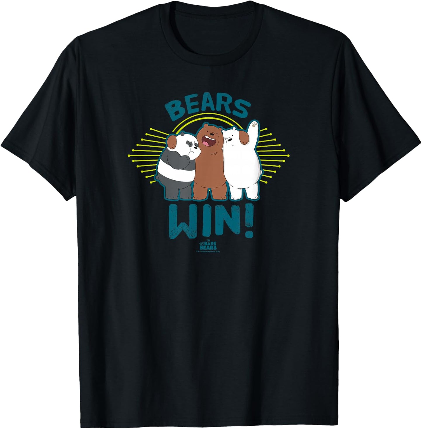 We Bare Bears Bears Win T-Shirt - T-Shirt | Black