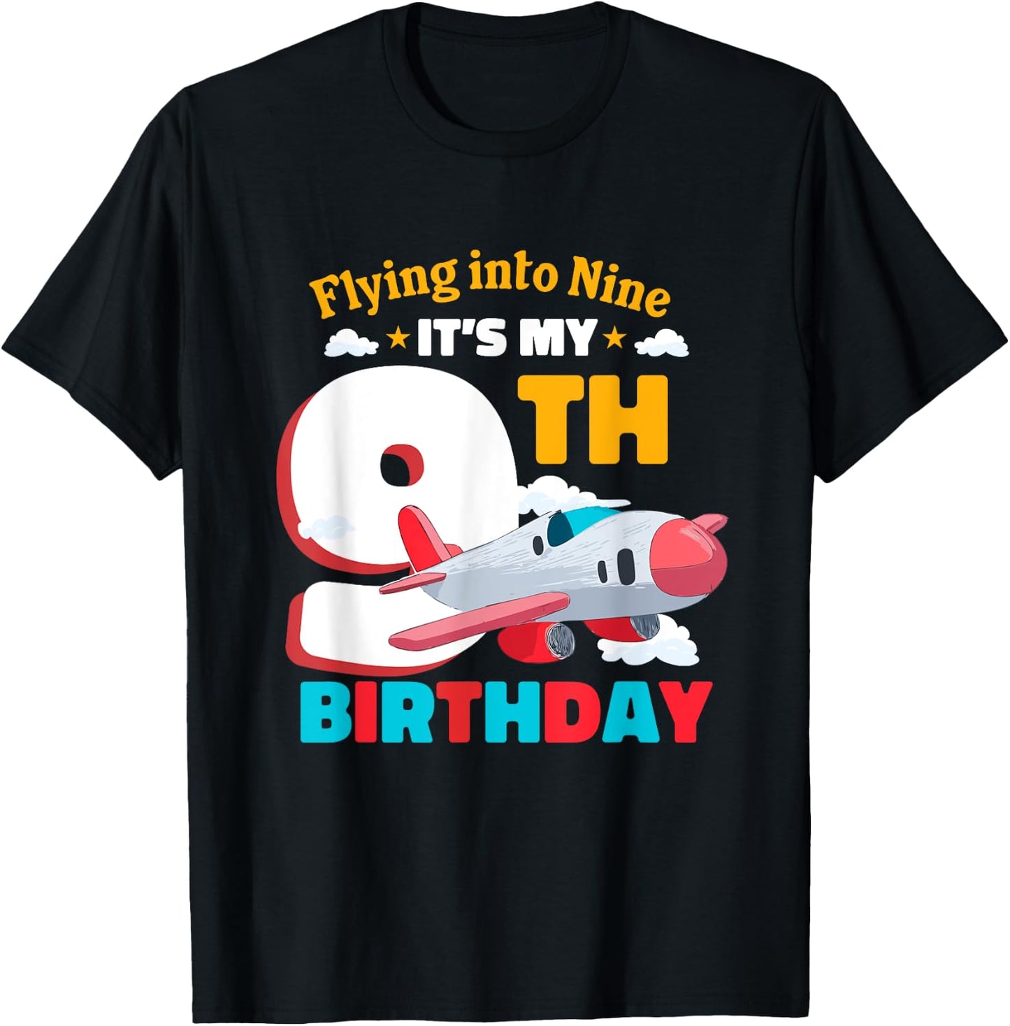 It´s My Ninth Birthday Aircraft Pilot 9th Birthday T-Shirt - T-Shirt | Black