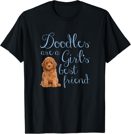 Doodles are a Girl's Best Friend Golden Labradoodle Dog Mom T-Shirt - T-Shirt | Black