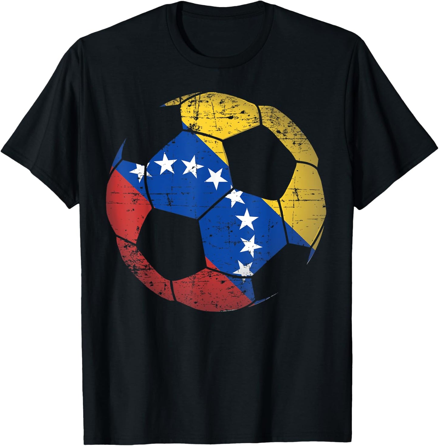 Venezuela Soccer Ball Flag - Venezuelan Football Soccer T-Shirt - T-Shirt | Black
