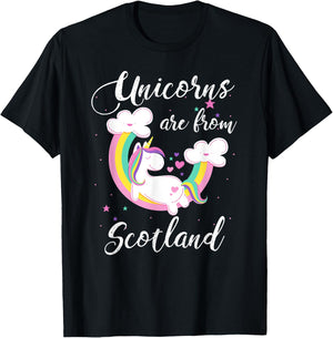 Unicorns Are From Scotland / Magical Unicorn Gift T-Shirt - T-Shirt | Black
