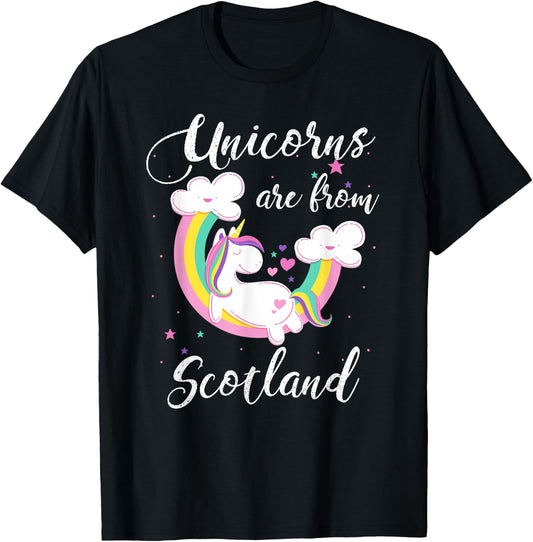 Unicorns Are From Scotland / Magical Unicorn Gift T-Shirt - T-Shirt | Black