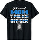 Proud Mom Of A Police Officer - Thin Blue Line Mother Gift T-Shirt - T-Shirt | Black